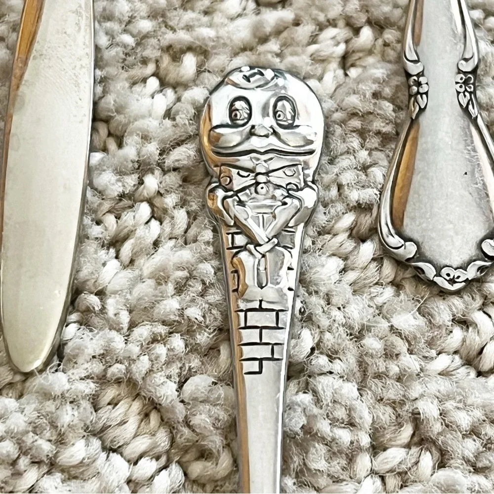 Vintage Baby Toddler Spoon & Fork Disney Oneida Leonard Stainless LOT of 7